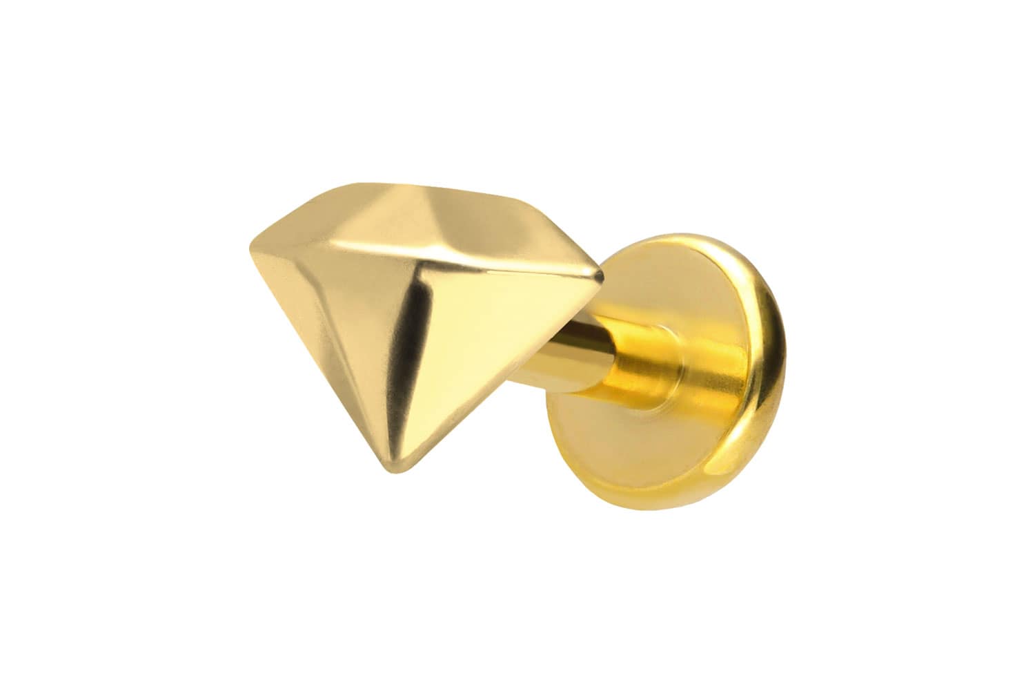 Titan Labret Piercing mit Push Fit DIAMANT